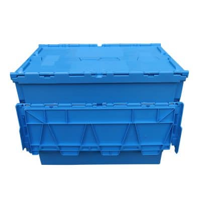 stackable containers hinged